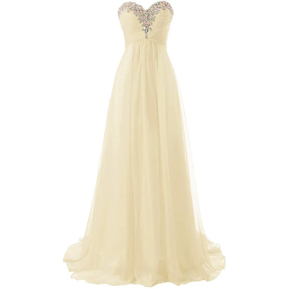 sd-hk Prom Dress Bridesmaid Dresses Long Prom Gown Chiffon Formal Evening Gowns