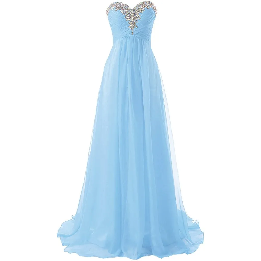 sd-hk Prom Dress Bridesmaid Dresses Long Prom Gown Chiffon Formal Evening Gowns