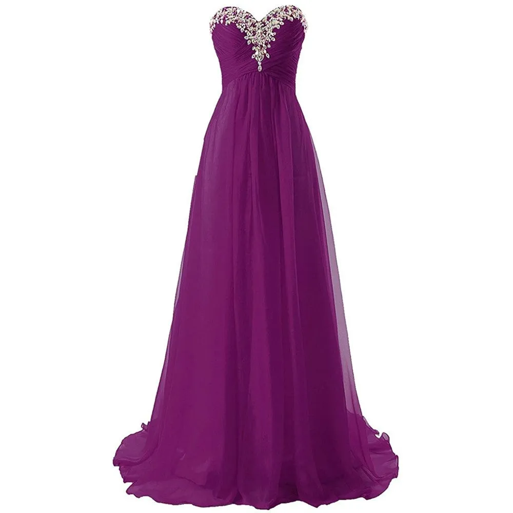 sd-hk Prom Dress Bridesmaid Dresses Long Prom Gown Chiffon Formal Evening Gowns