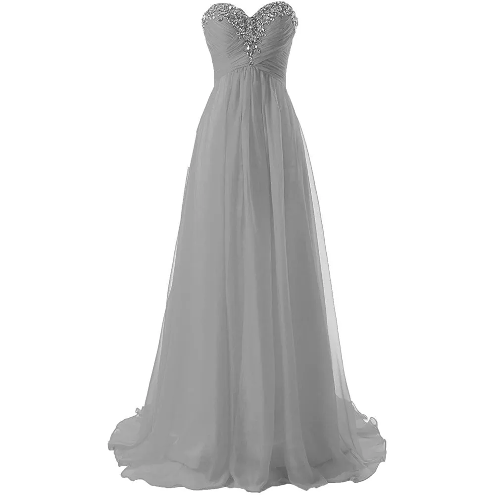 sd-hk Prom Dress Bridesmaid Dresses Long Prom Gown Chiffon Formal Evening Gowns