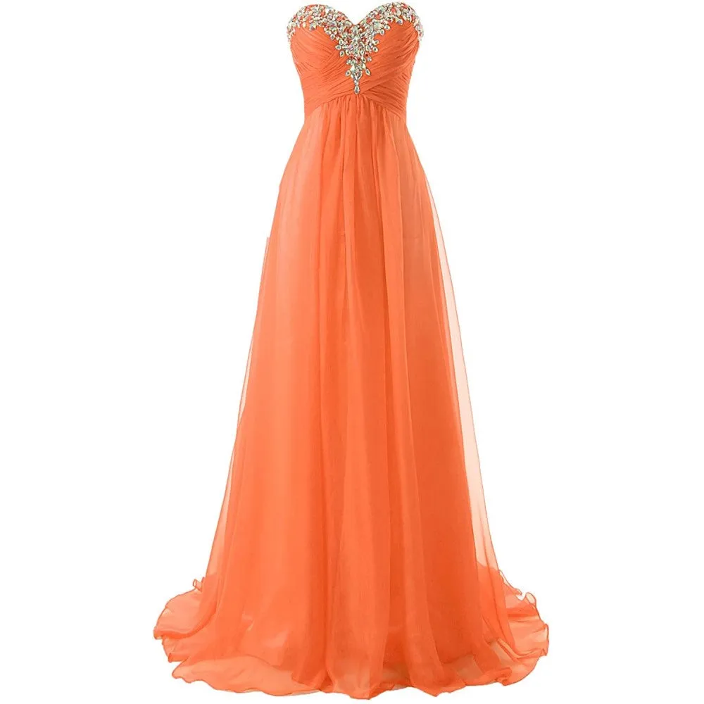 sd-hk Prom Dress Bridesmaid Dresses Long Prom Gown Chiffon Formal Evening Gowns