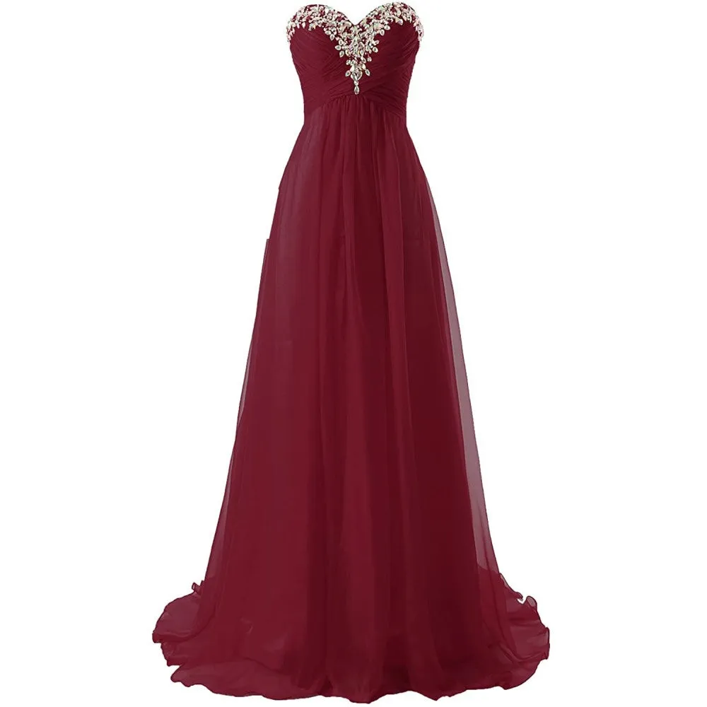 sd-hk Prom Dress Bridesmaid Dresses Long Prom Gown Chiffon Formal Evening Gowns