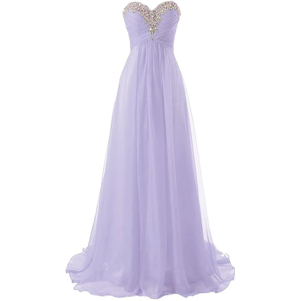 sd-hk Prom Dress Bridesmaid Dresses Long Prom Gown Chiffon Formal Evening Gowns