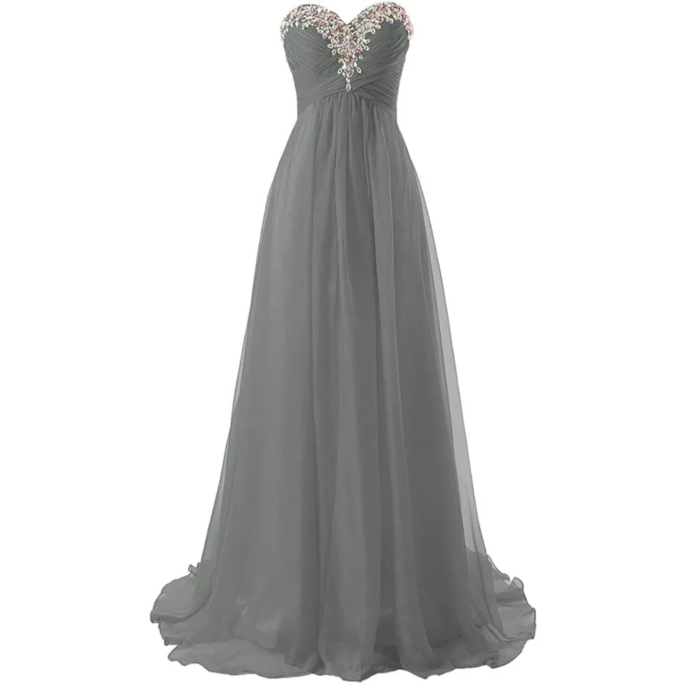 sd-hk Prom Dress Bridesmaid Dresses Long Prom Gown Chiffon Formal Evening Gowns