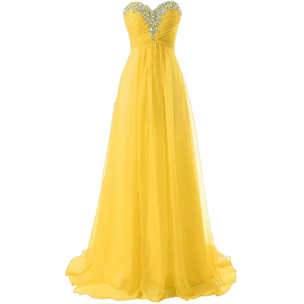 sd-hk Prom Dress Bridesmaid Dresses Long Prom Gown Chiffon Formal Evening Gowns