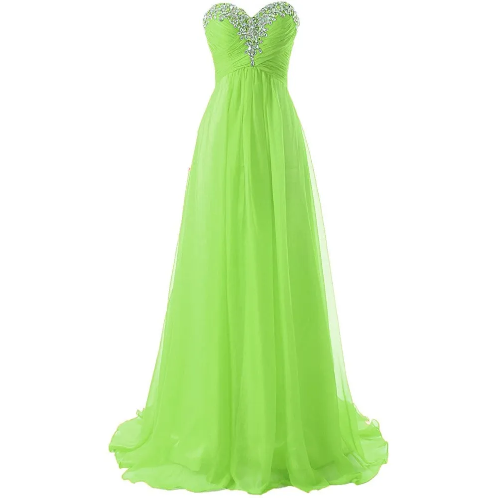 sd-hk Prom Dress Bridesmaid Dresses Long Prom Gown Chiffon Formal Evening Gowns