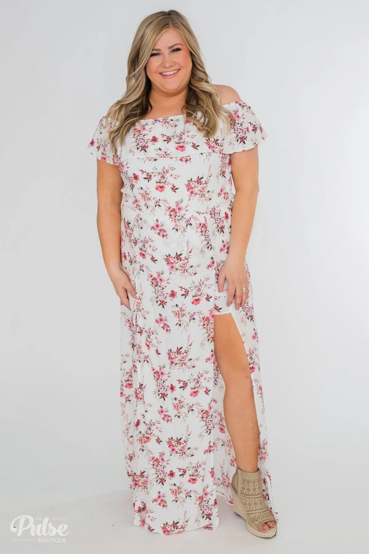 Secrets of Spring Floral Maxi Romper- Ivory