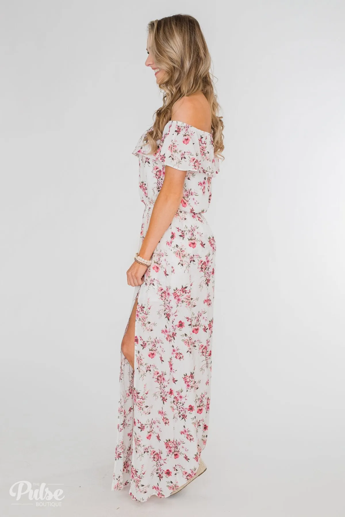 Secrets of Spring Floral Maxi Romper- Ivory