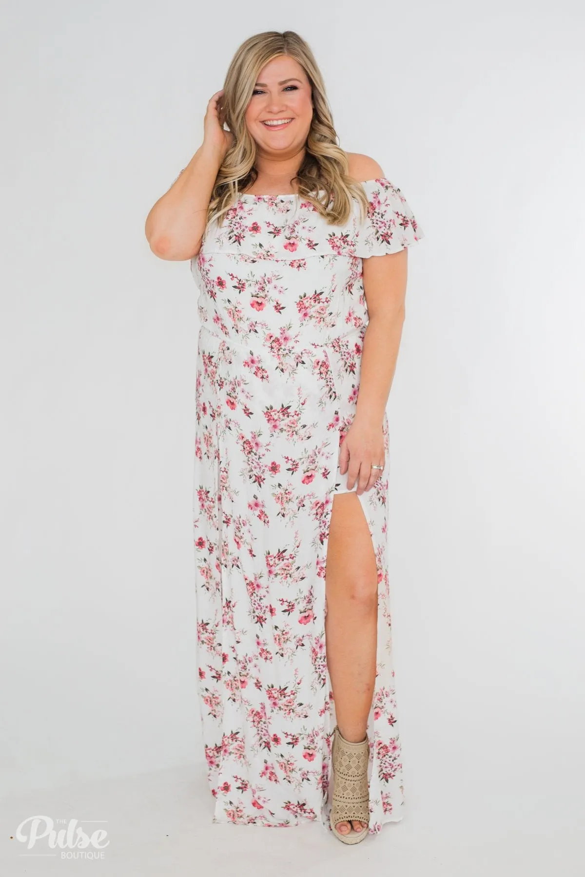 Secrets of Spring Floral Maxi Romper- Ivory