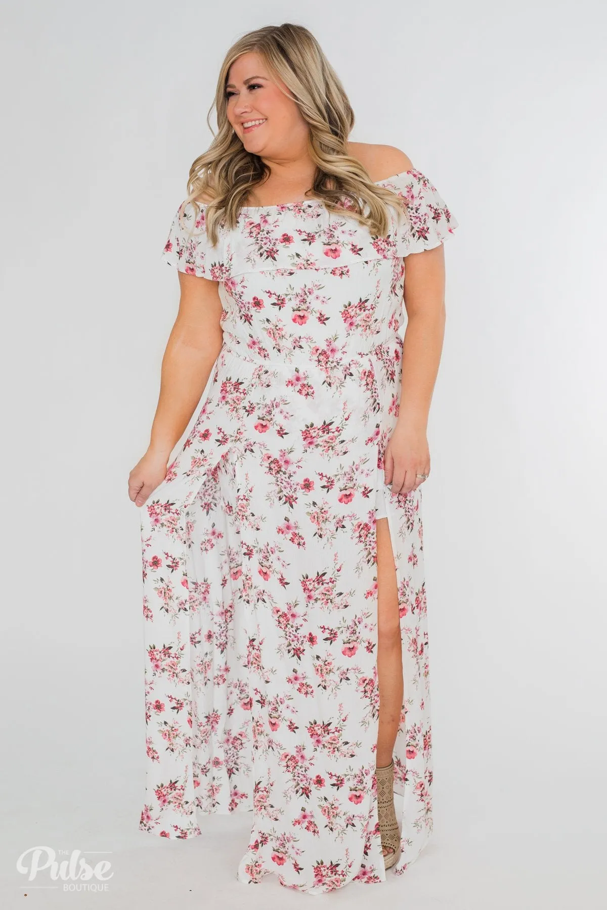 Secrets of Spring Floral Maxi Romper- Ivory