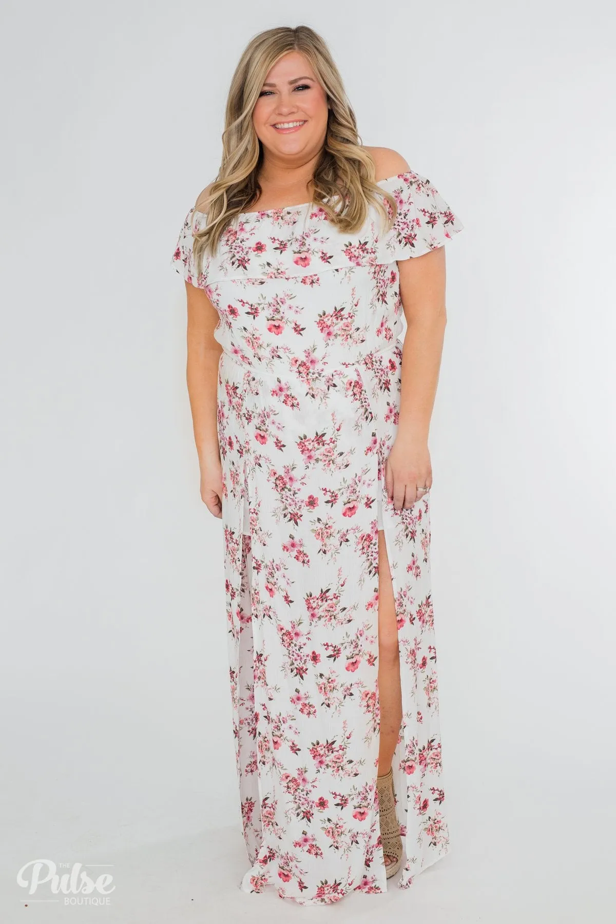 Secrets of Spring Floral Maxi Romper- Ivory
