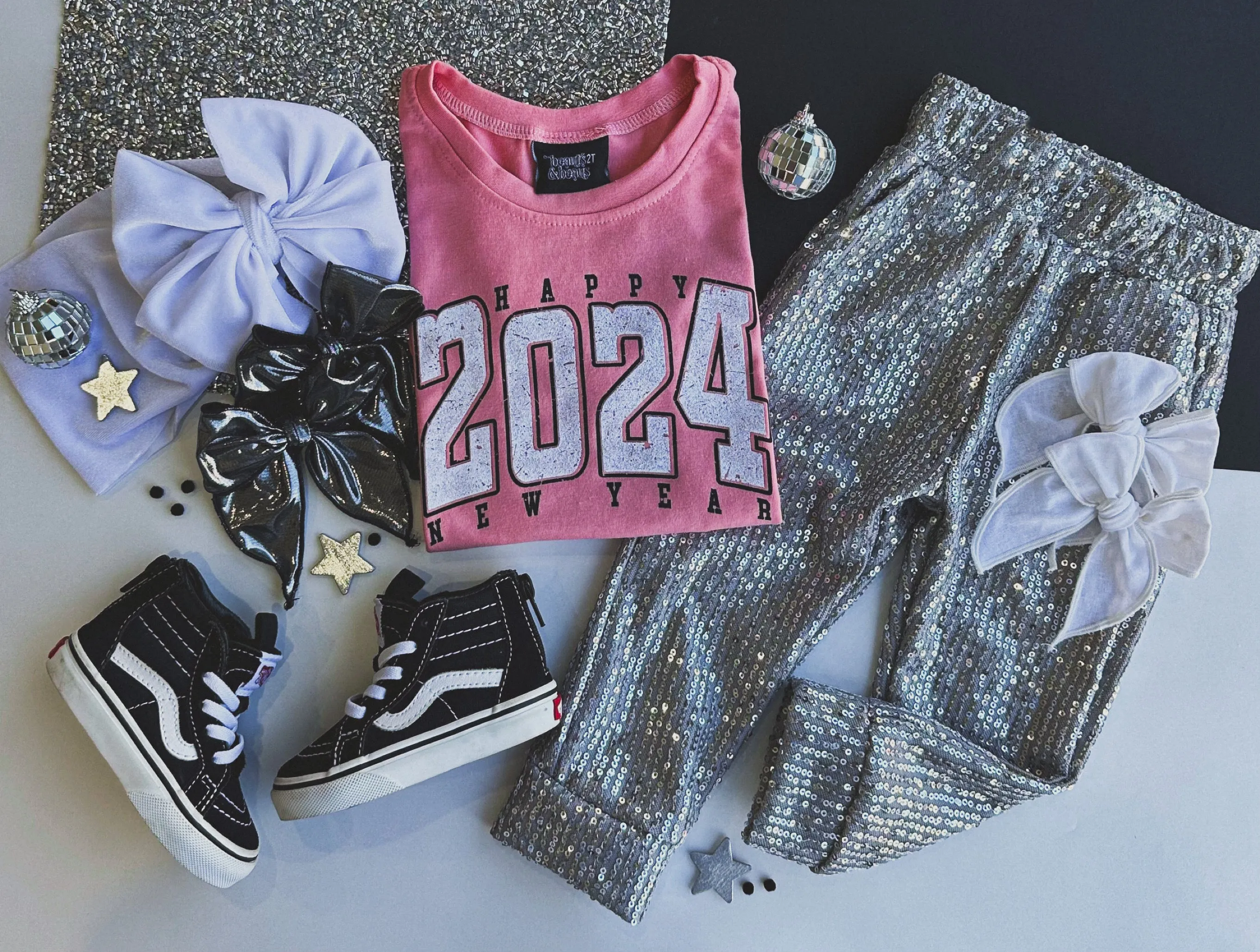 sequin joggers - silver