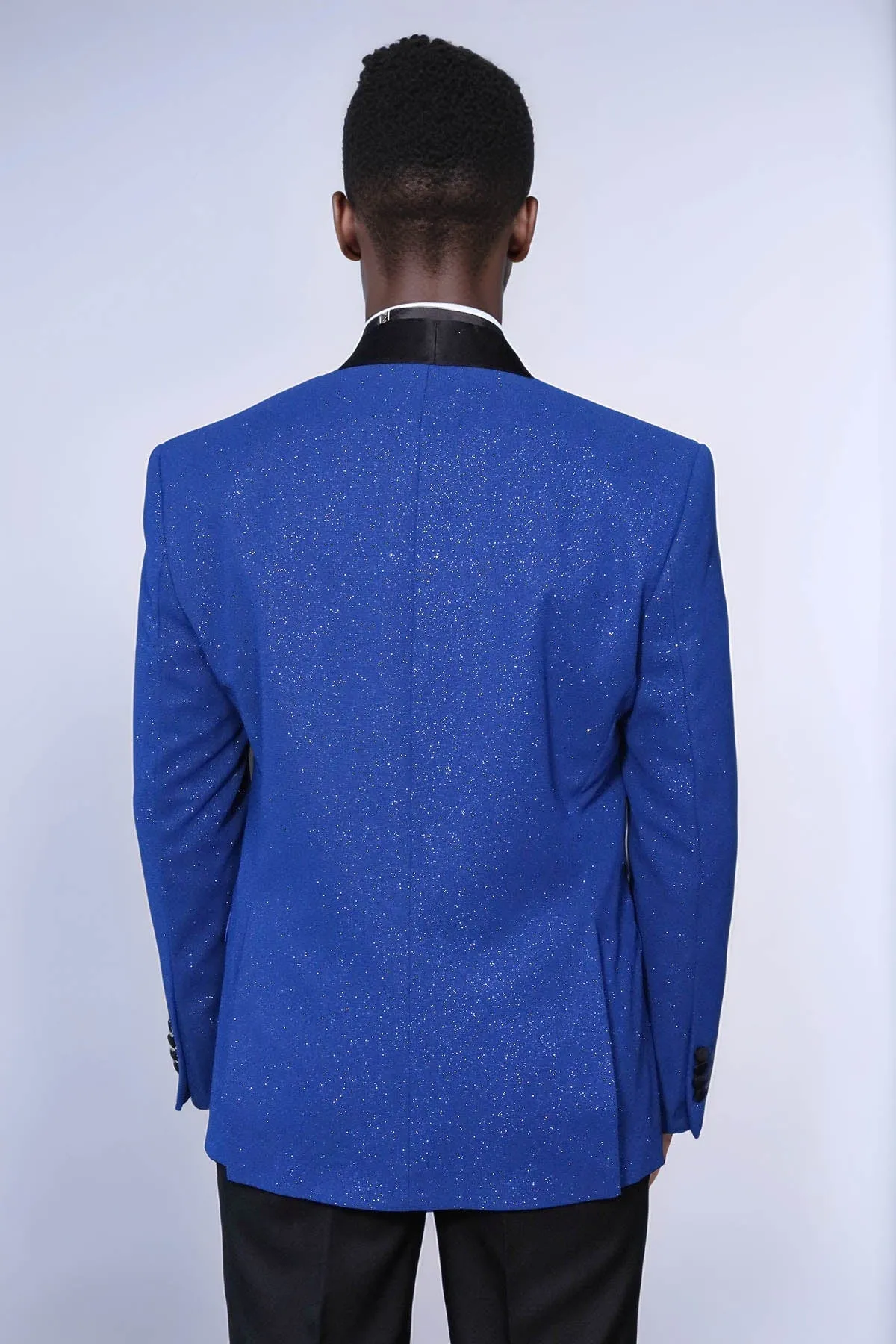 Shawl Lapel Navy Blue Men Prom Blazer - Wessi