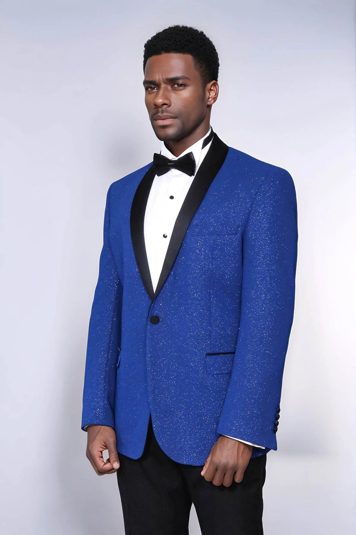 Shawl Lapel Navy Blue Men Prom Blazer - Wessi