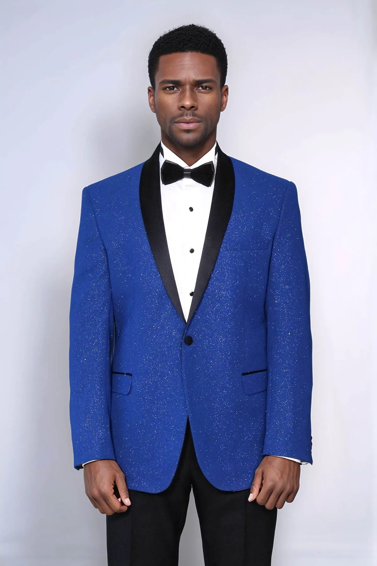 Shawl Lapel Navy Blue Men Prom Blazer - Wessi