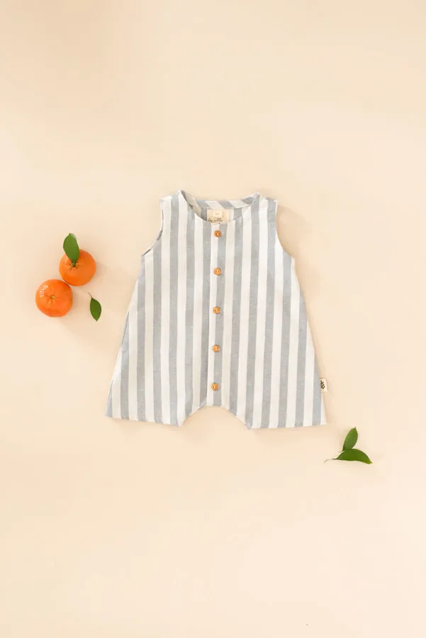 Short One-Piece - Vista Blue - Large Stripes