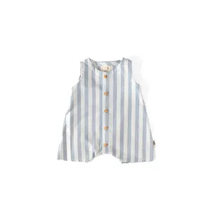 Short One-Piece - Vista Blue - Large Stripes