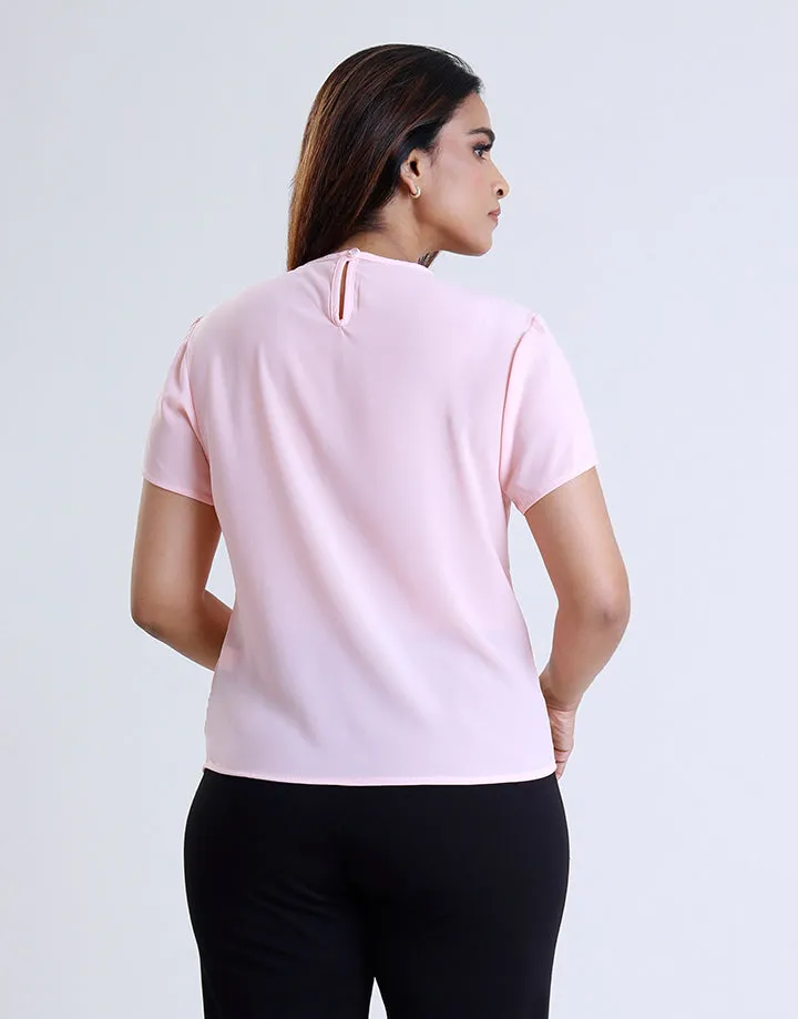 Short Sleeve Top With Pintucks