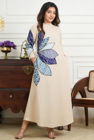 Side Flora Linen Dress | Kaftan, Bohemian Dress, Floral Dress, Boho Maxi Dress