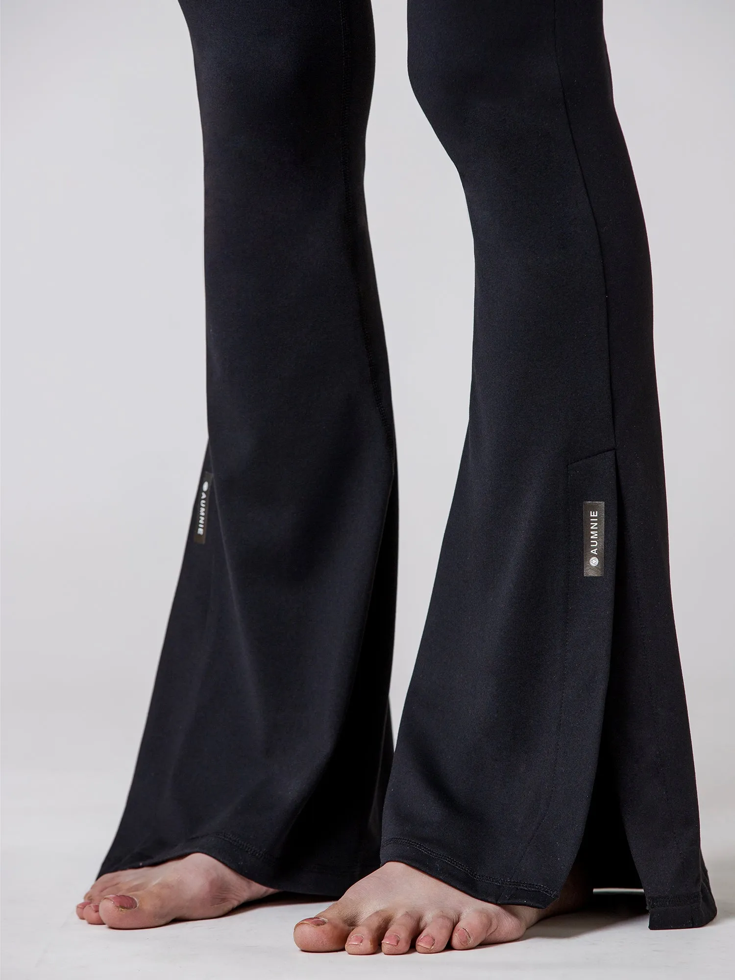 SIDE SLIT HIGH WAIST FLARE PANTS