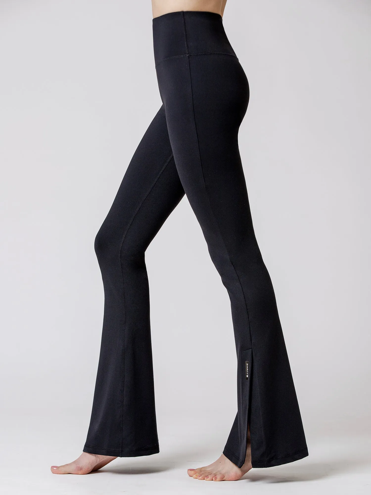 SIDE SLIT HIGH WAIST FLARE PANTS