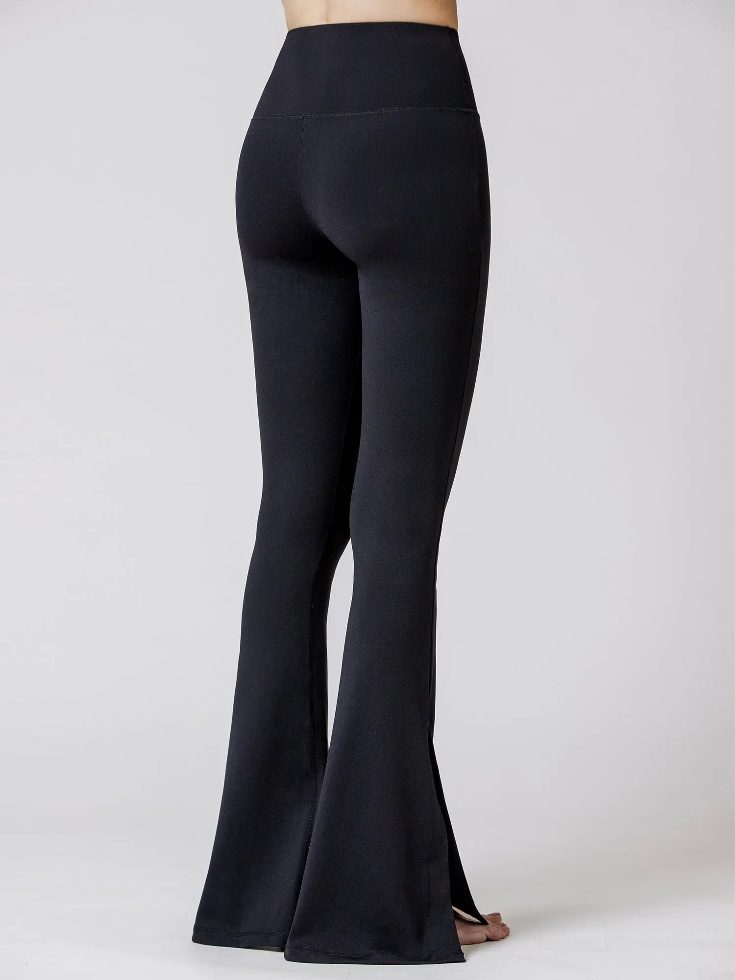 SIDE SLIT HIGH WAIST FLARE PANTS