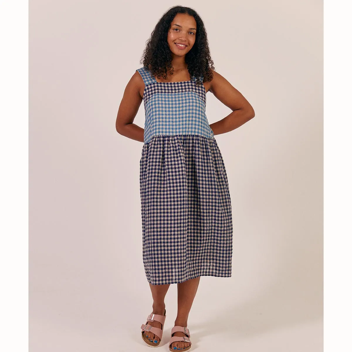 Sideline Beau Dress Mixed Check