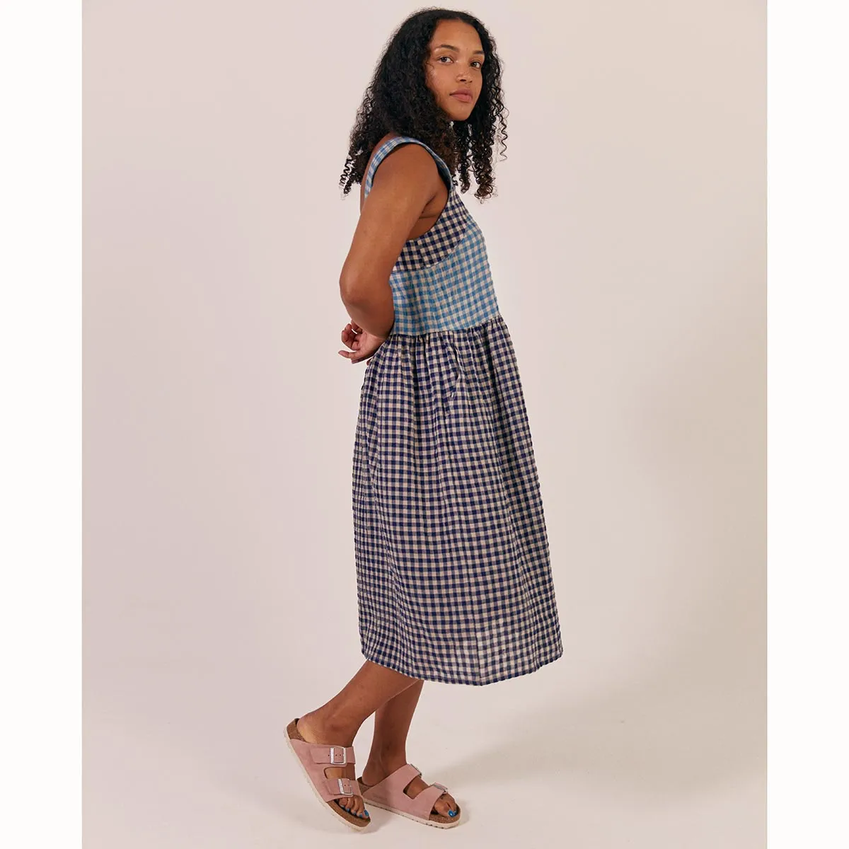 Sideline Beau Dress Mixed Check