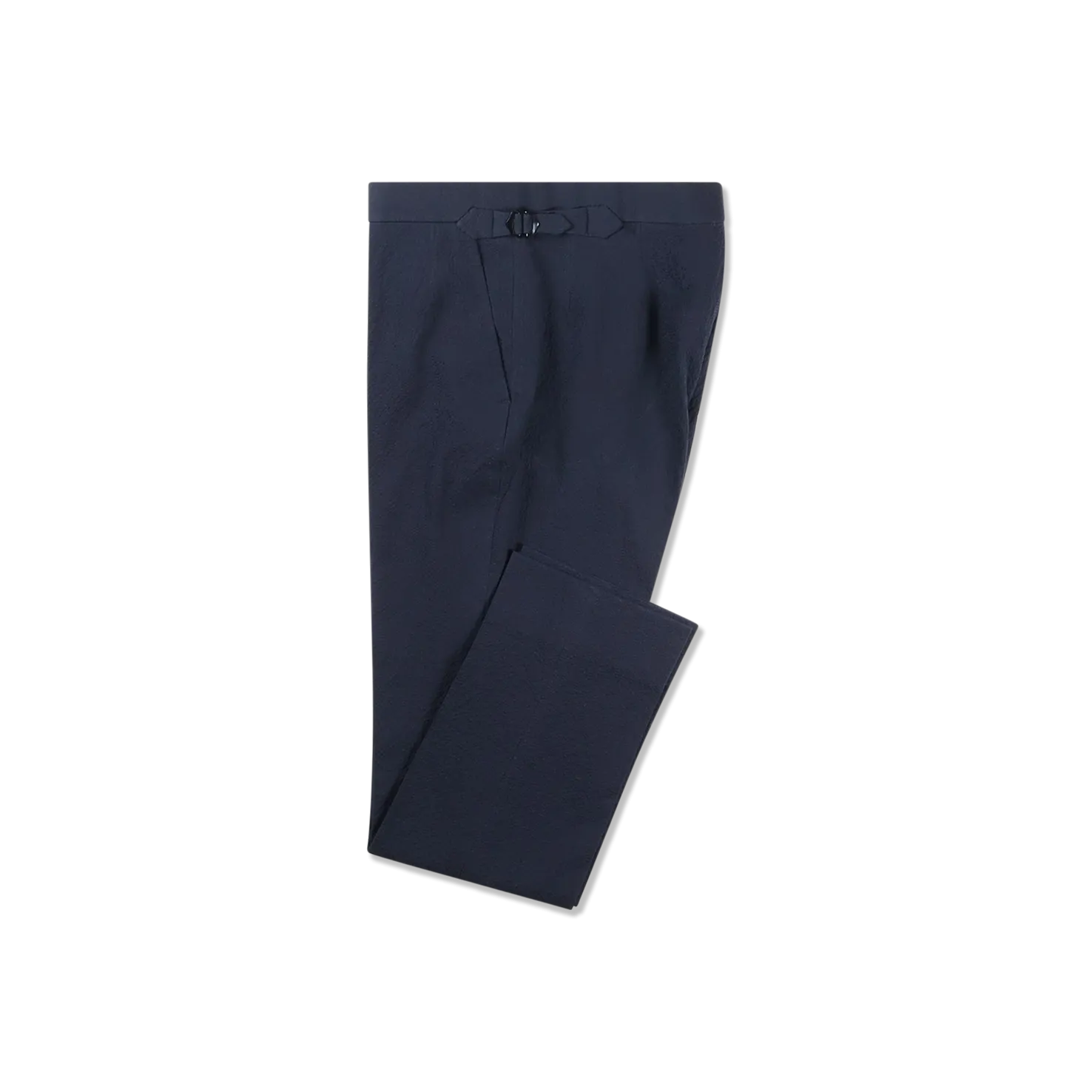 Single Breasted Notch Lapel Suit in Navy Seersucker