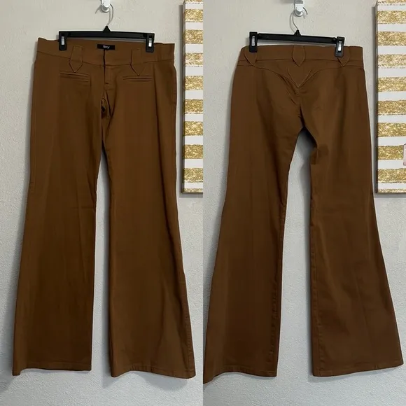 Sky Clubwear Wide Leg Low Rise Brown Colored Jeans Size 8