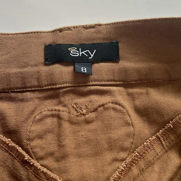 Sky Clubwear Wide Leg Low Rise Brown Colored Jeans Size 8
