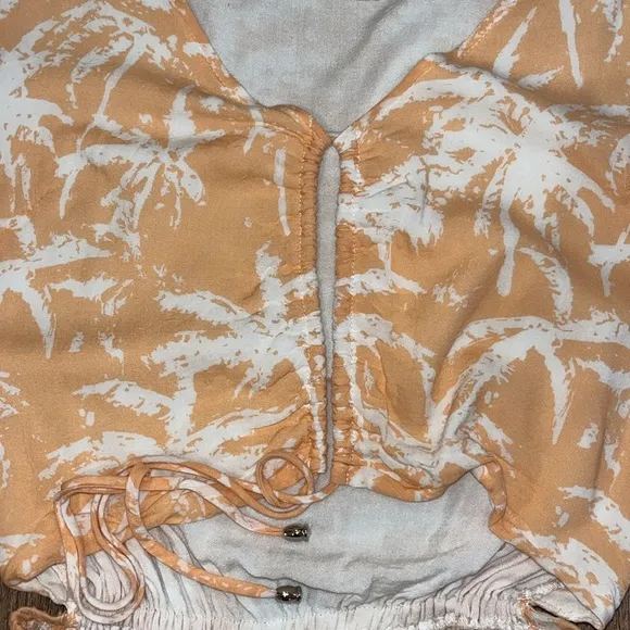Skylar   Madison Palms Print Cutout Maxi Dress ~ in Orange Peach