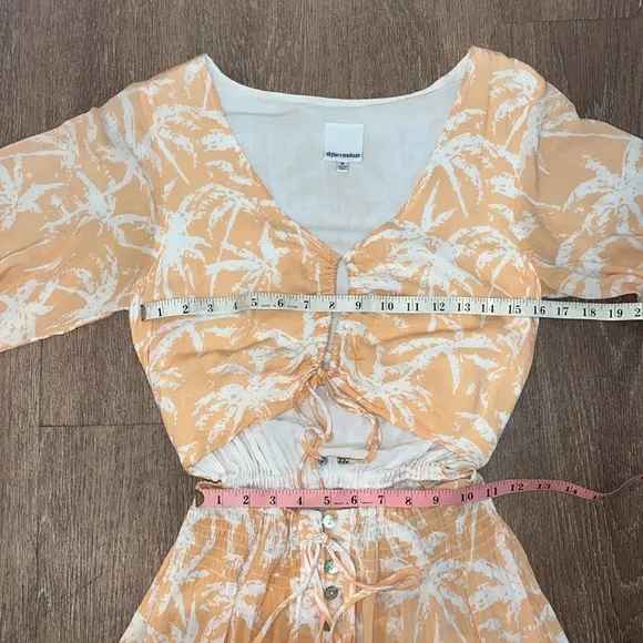 Skylar   Madison Palms Print Cutout Maxi Dress ~ in Orange Peach