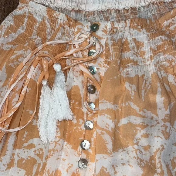 Skylar   Madison Palms Print Cutout Maxi Dress ~ in Orange Peach
