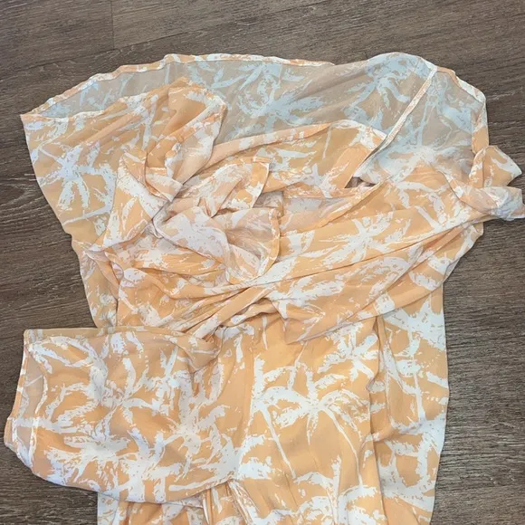 Skylar   Madison Palms Print Cutout Maxi Dress ~ in Orange Peach