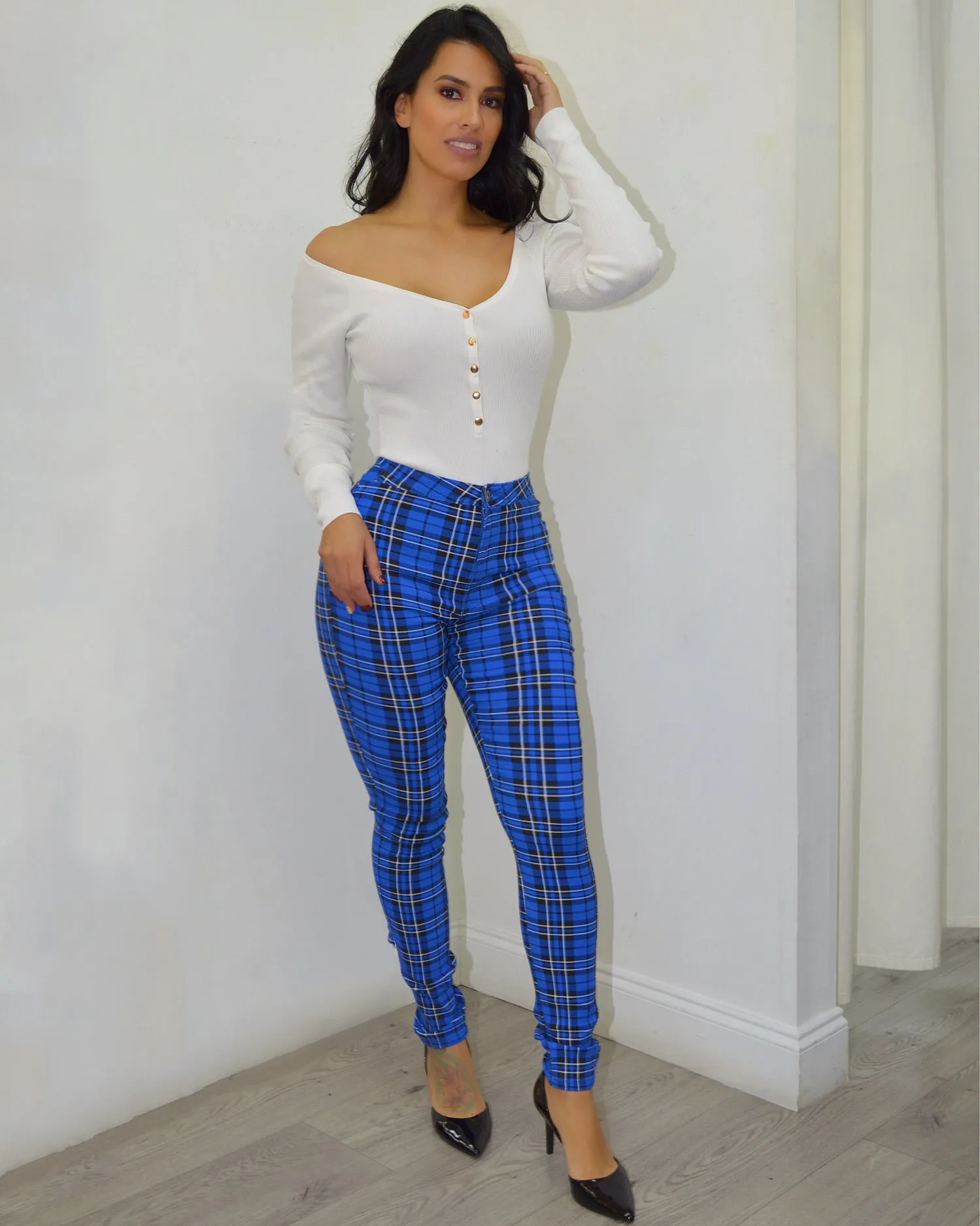 Slay your way  Square Pattern High Waist Pants