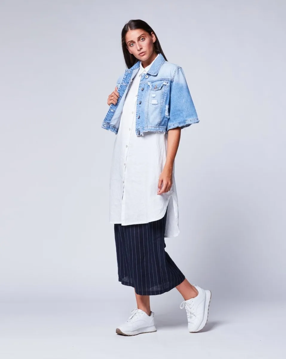 Sleeveless Linen Shirtdress