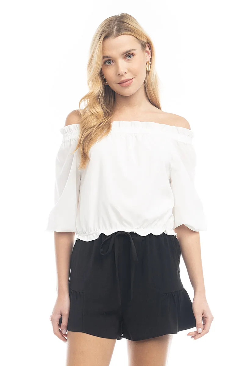 Smocked Off Shoulder Blouse