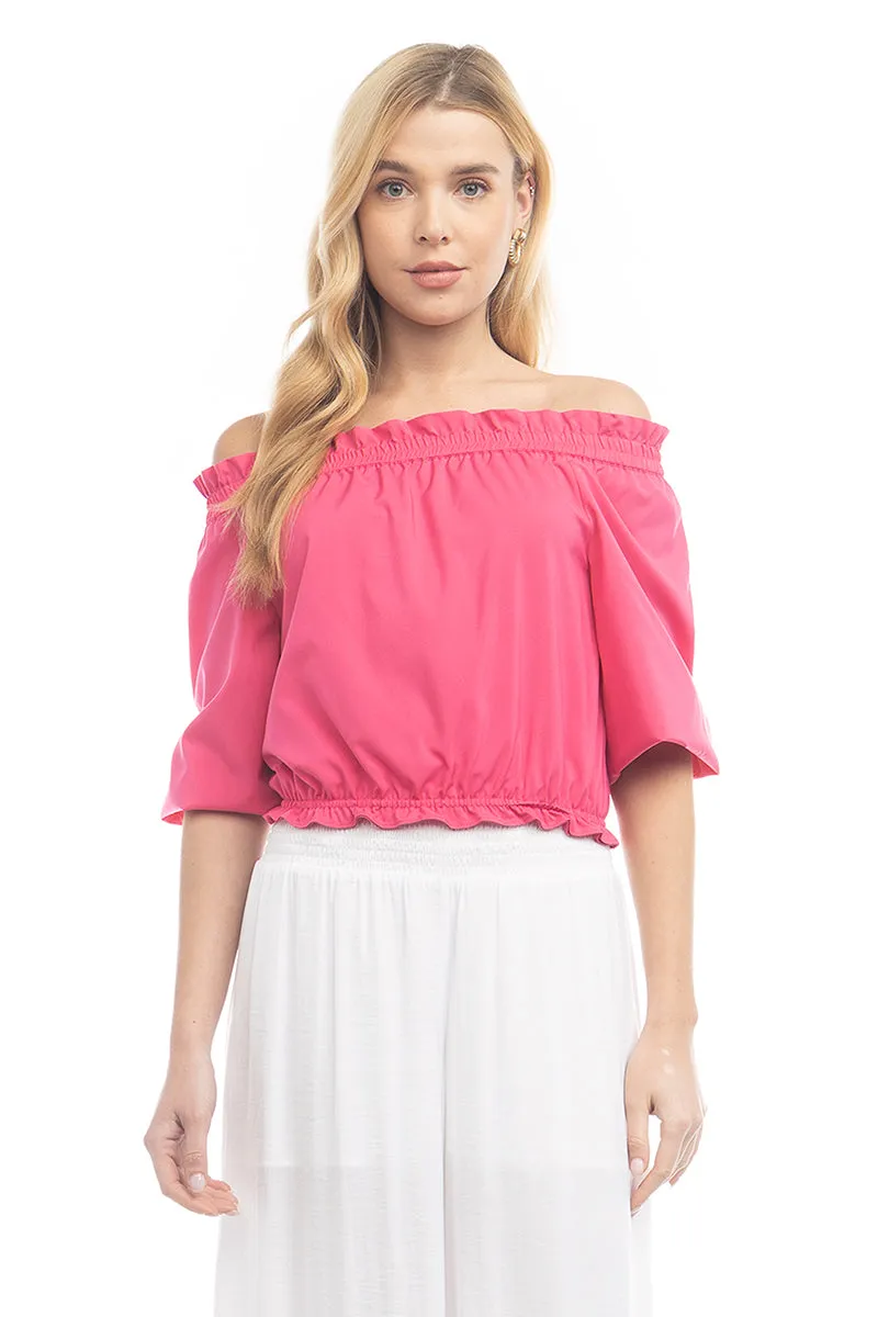 Smocked Off Shoulder Blouse