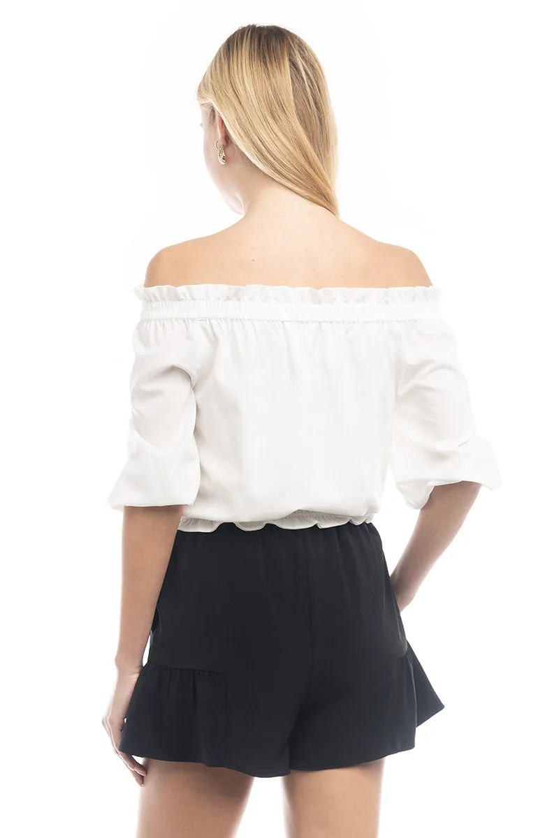 Smocked Off Shoulder Blouse