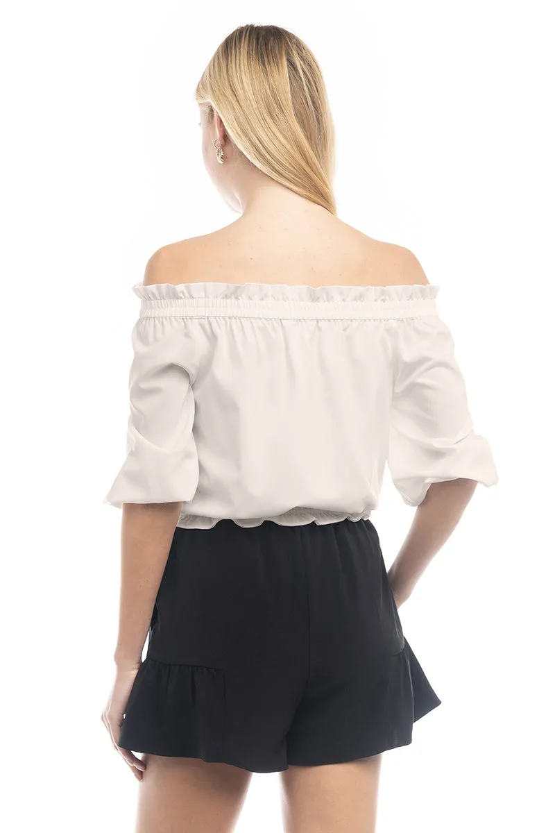 Smocked Off Shoulder Blouse