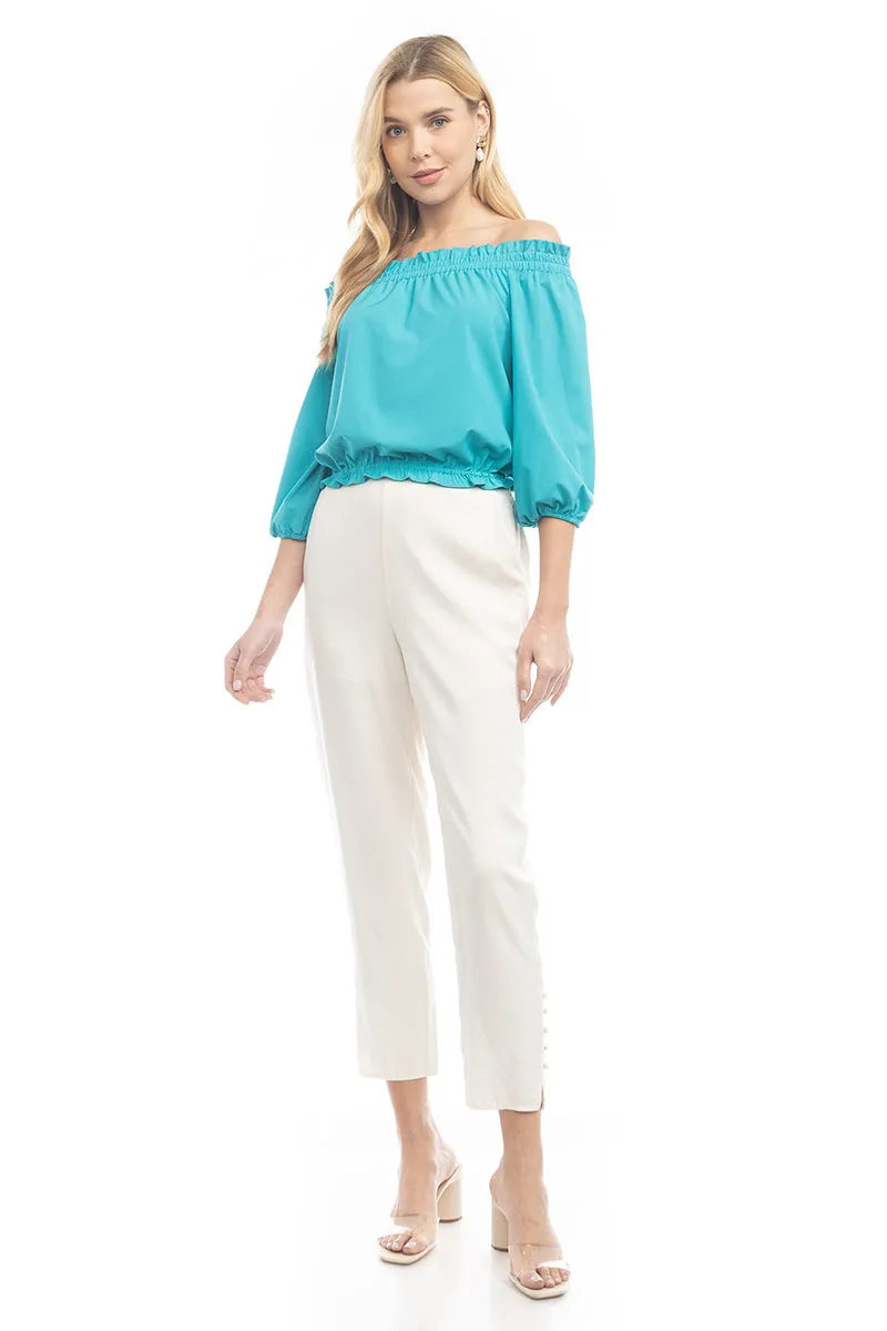 Smocked Off Shoulder Blouse