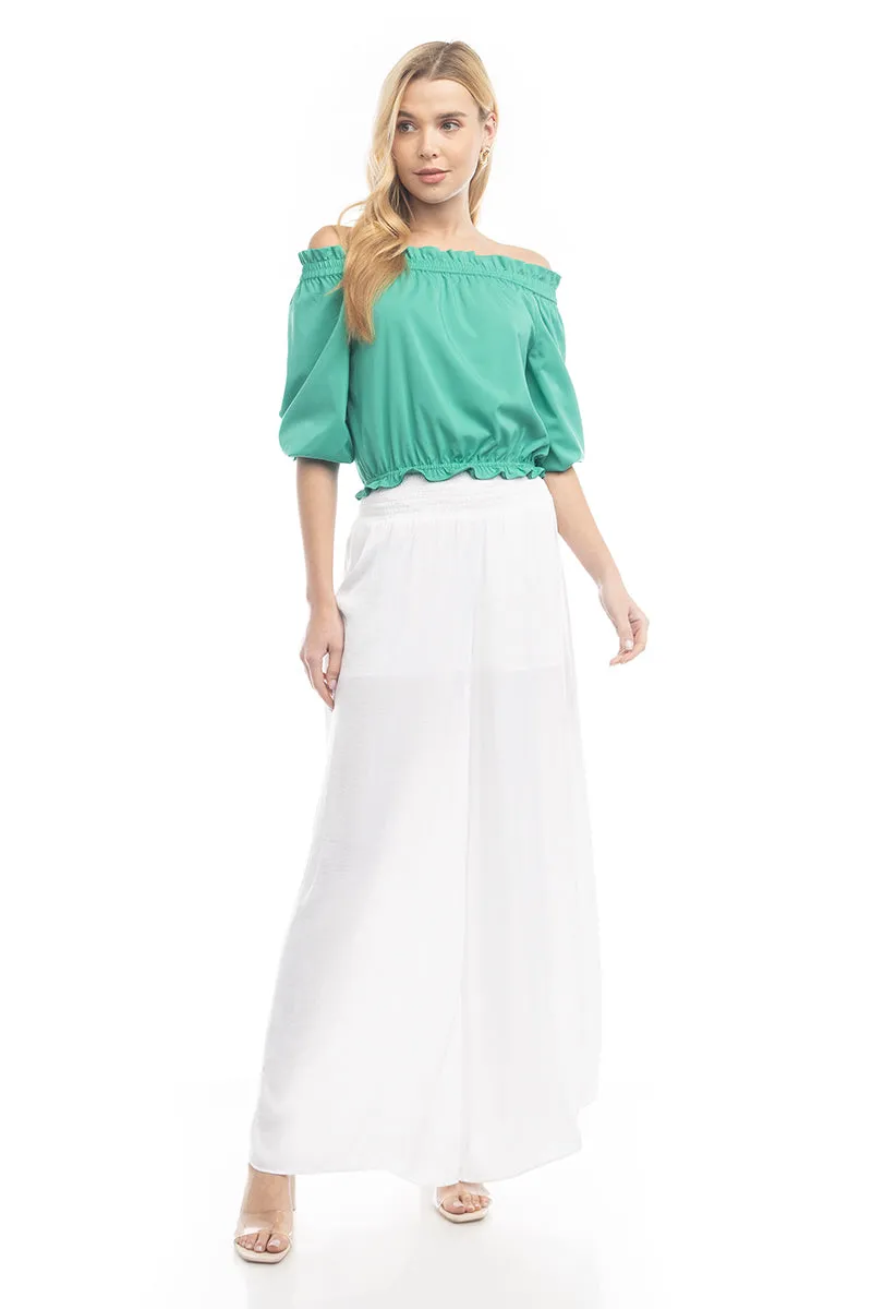Smocked Off Shoulder Blouse