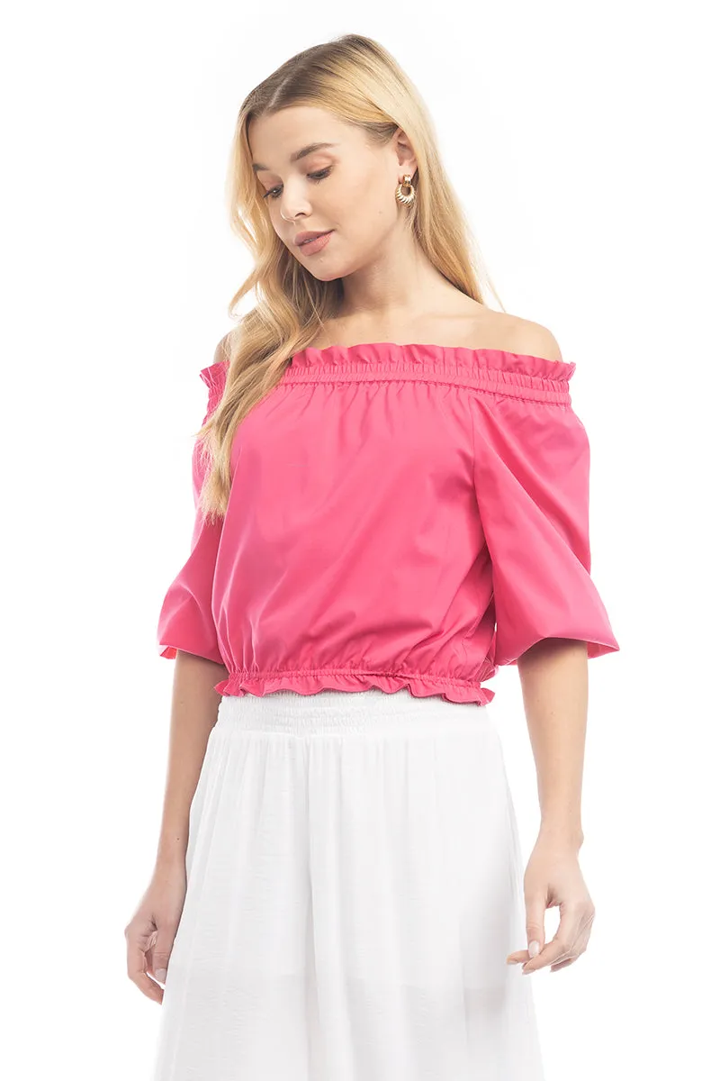 Smocked Off Shoulder Blouse
