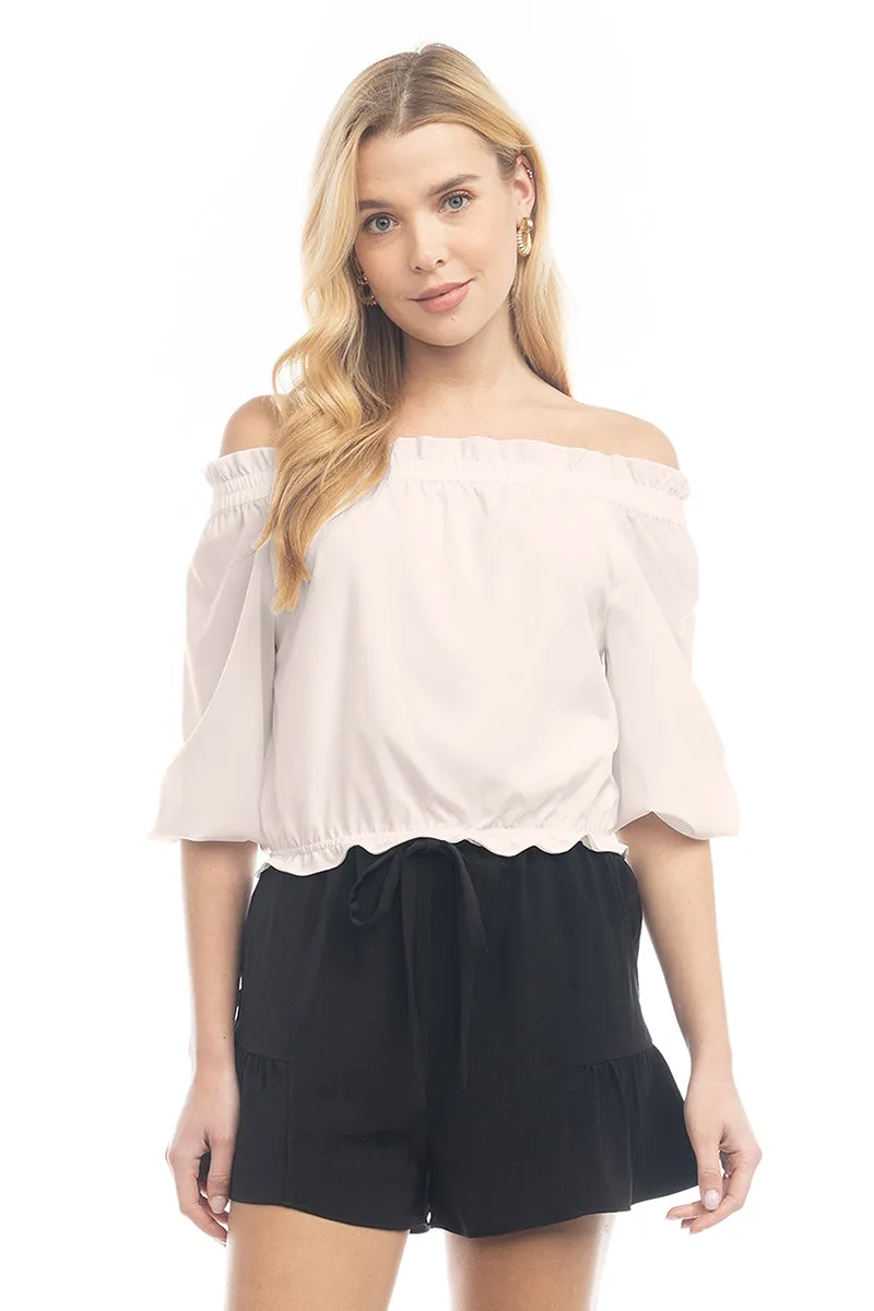 Smocked Off Shoulder Blouse