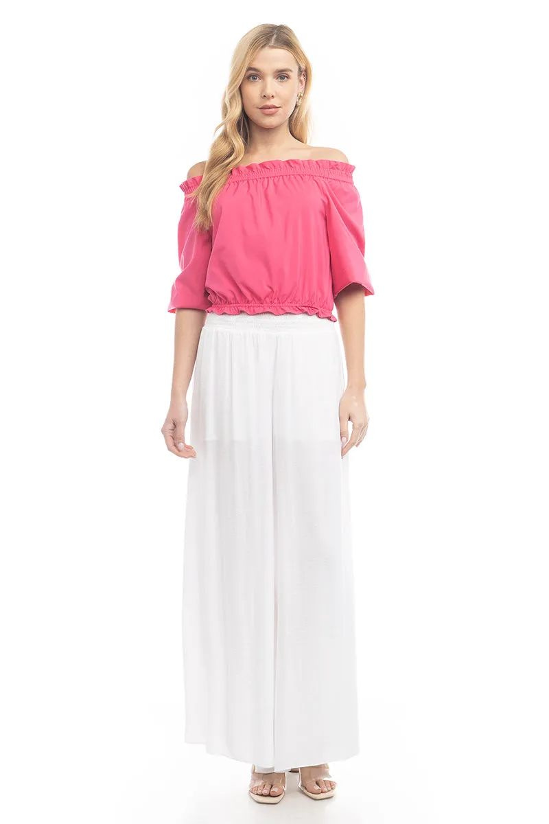 Smocked Off Shoulder Blouse
