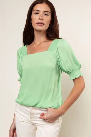 Smocked Sleeve and Shoulder Blouse
