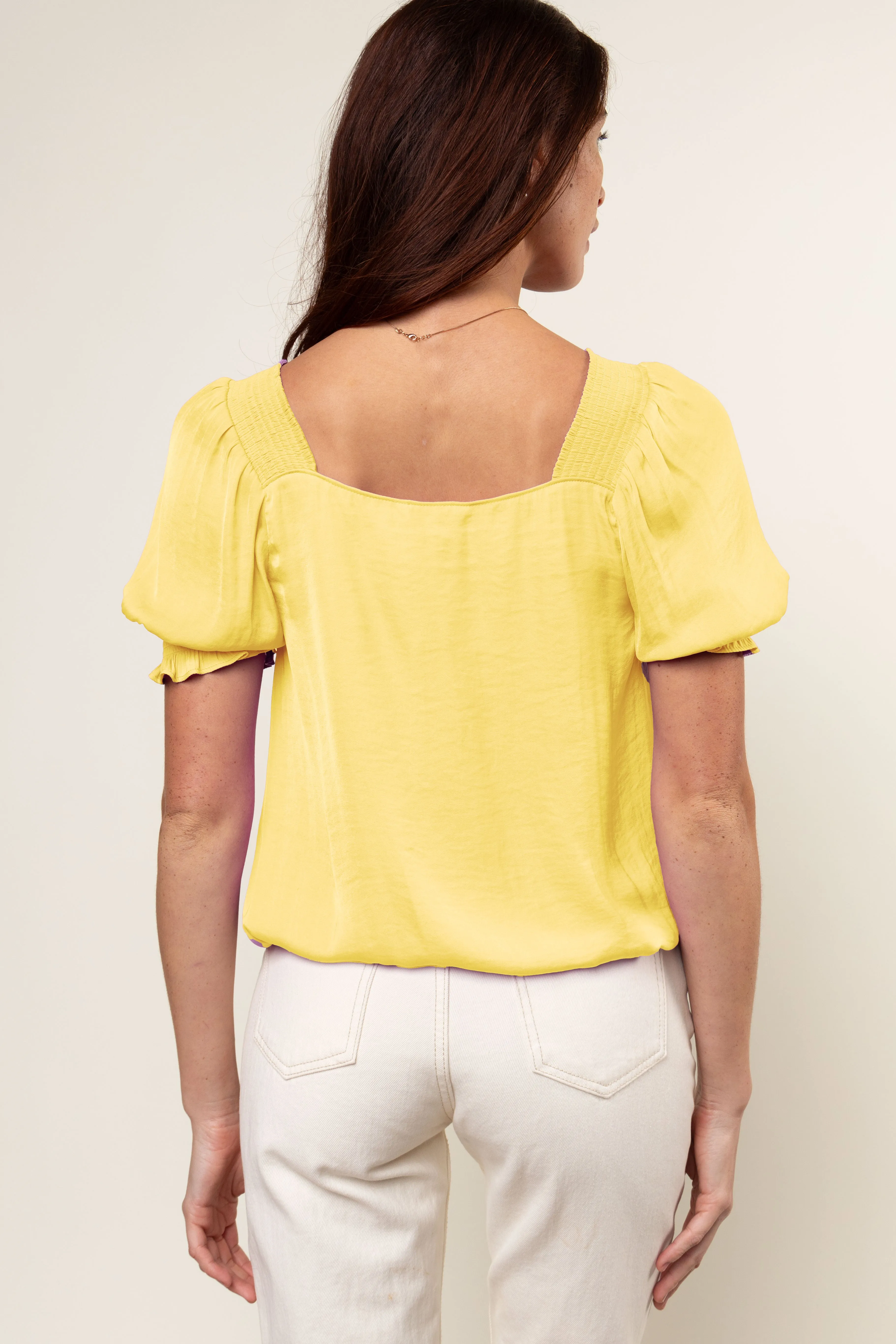 Smocked Sleeve and Shoulder Blouse