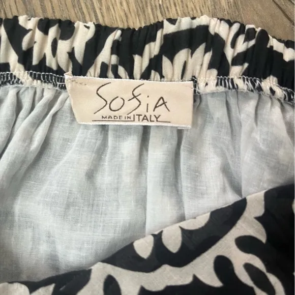 Sofia Collection Silk Blend Geometric Floral Maxi Skirt Flowy Sz S