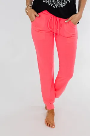 Solid Lounge Joggers- Neon Pink